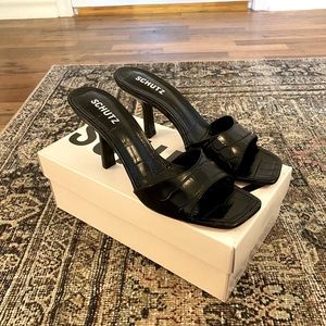 Schutz - Posseni Sandals (Black Croc) - NWT / Never Worn
